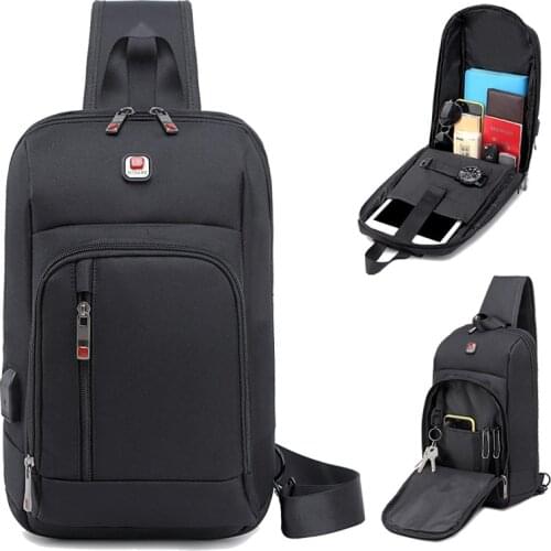 Men Chest Bag Messenger Bag Multifunctional Fashion Shoulder Bag Waist Bag Leisure Designer Bag Luxury Crossbody Bag Black