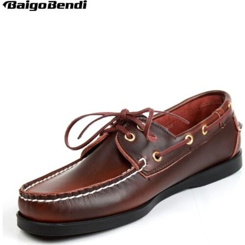US6-12 Plus Size 45 Genuine Leather Mens SLIP 0N Loafers Casual CAR Shoes Moccasin Men Boat Shoe Tassel Loafer