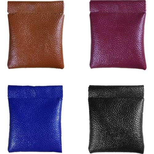 Soft Men Women Card Coin Key Holder Metal Spring Closure Leather Wallet Pouch Bag Purse Gift New LX9F