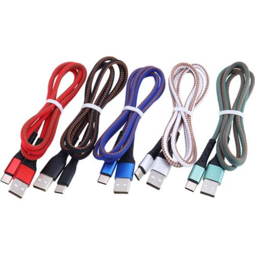 Nylon 1M Micro USB 8Pin Type C Usb Data Sync Charging Cable Fast Charge for iPhone 12 11 Pro XS Max 8 7 6 Xiaomi Android Phone