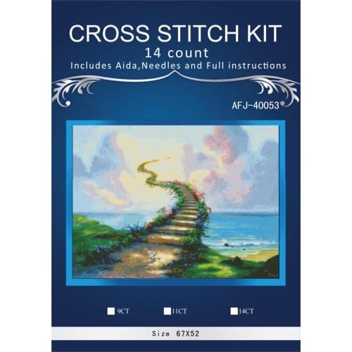 Oneroom Heaven Road Embroidery Crafts Needlework 14CT Unprinted Arts Cross Stitch Kits DMC DIY Quality