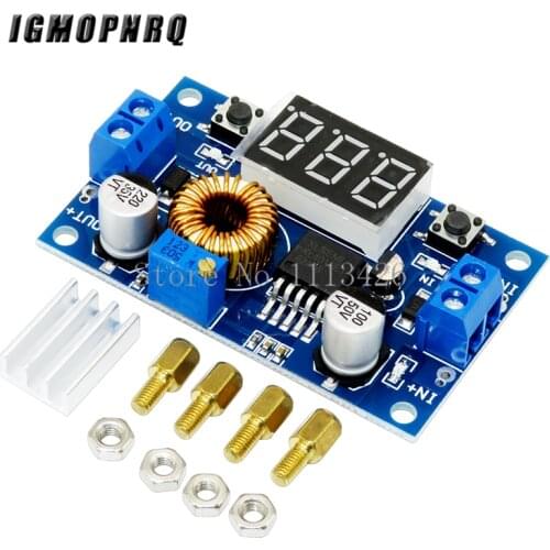 1pcs XL4015 5A High power 75W DC-DC adjustable step-down module+LED Voltmeter Power supply module