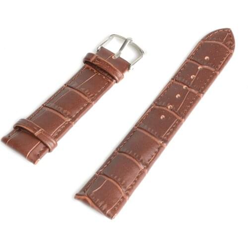 16mm Unisex Genuine Leather Watch Band Strap Bracelet Dark Brown for Fashion Watches Christmas New Year Gift