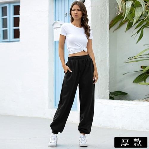 Women pants Winter Warm Black Casual Joggers Streetwear Keep Warm Trousers Thicken Workout Sport Long Pants Casual Sweatpants