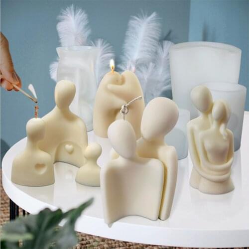 DIY Warm Hug Family Candle Silicone Mold DIY Lovers Aromatic Plaster Soap Candle making Wedding Gifts Craft Home Decor Supplies