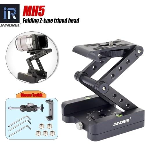 INNOREL MH5 foldable tripod head Z-shaped quick release plate can be rotated Vertical tilt Photographing Suitable for camera