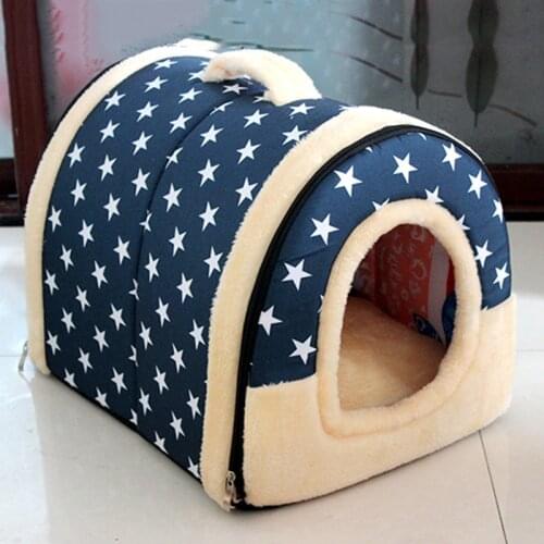 Dropshipping Pet Dog House Nest With Mat Foldable Pet Dog Bed Cat Bed House For Small Medium Dogs Travel Kennels For Pets