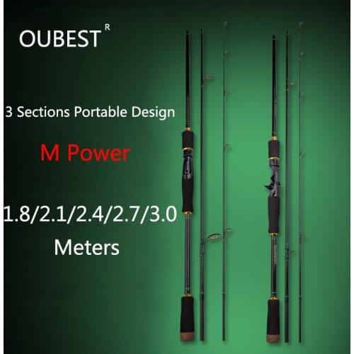 40T Carbon Fishing Lure Rod 1.8/2.1/2.4/2.7/3.0M Spinning Rod Casting Bait Weight 5-42g ML/MH Power Pole For Fishing Tackle