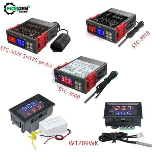 STC-3018 STC-3028 STC-3000 W1209WK LED Digital Temperature Controller Thermostat DC 12V 24V AC 110V 220V Home Temp Control