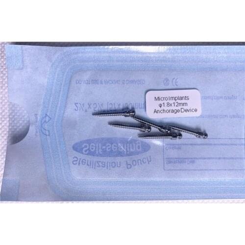 Φ1.8x10mm TC4 Dental Orthodontic Self-Drilling Titanium Alloy Micro Implants Mini Screws 5Pis/Pack