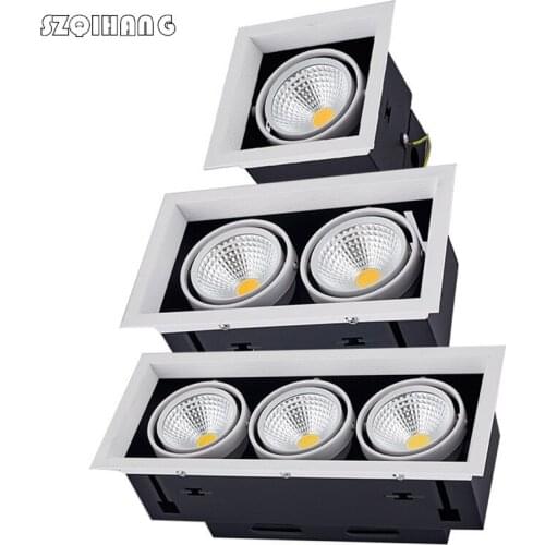 Super Bright Recessed square LED Downlight COB 10w 20W 30W Warm White Natural White LED Spot light LED decoration Ceiling Lamp