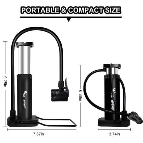 High Pressure MTB Road Bicycle Air Pump with Manometer Gauge Portable Mountain Bike Fetbike Foot Inflator Pumping Balls Car Tire