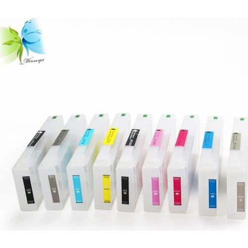 WINNERJET 9 Colors 700ml Empty Refillable Ink Cartridge With One Time Use Chip For Epson Surecolor SC-P6000 P8000 Printer