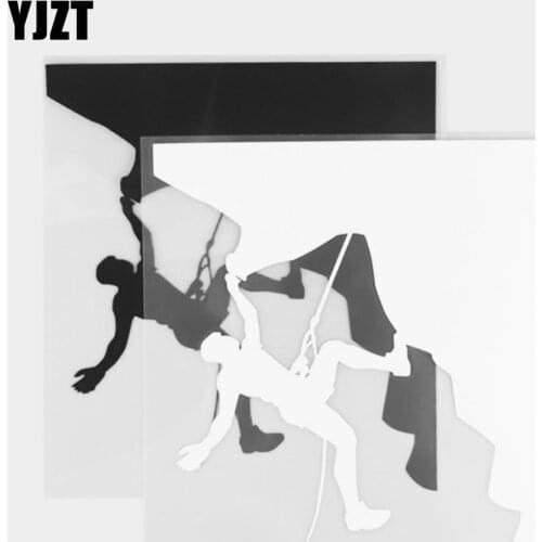 YJZT 16×17.7CM Personalized Rock Climbing Pattern Car Sticker Vinyl Decal Decoration Black/Silver 20A-0407