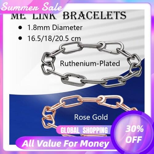 Charm Bracelets Fine Jewelry For Women Zircon Stones 925 Silver Rose Gold Snake Chain T Bar Pink Fan Clover Love Heart Symbol