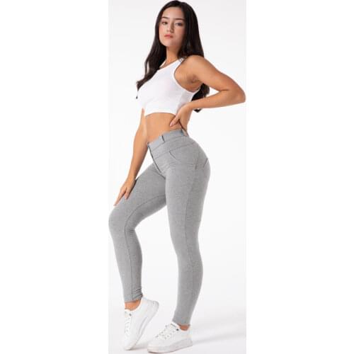 Melody Mid Rise Skinny-fit Trousers in stretch cotton pants women casual summer pantalones mujer grey color