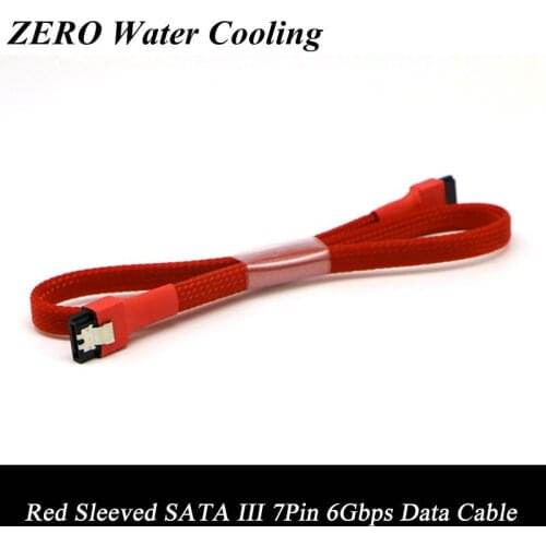 1pcs 45cm / 60cm Red, Black, White, Blue, Green Sleeved SATA III 6Gbps 7Pin Straight to Straight Cable