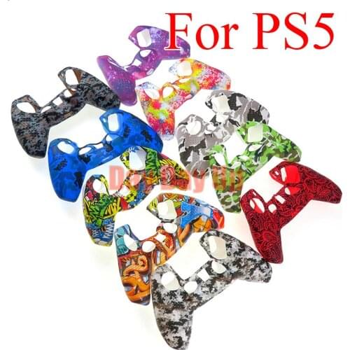 1PCS Replacement FOR PS5 Water-transer Printing Silicone Rubber Cover Skin Case for Playstation 5 Controller Game Accessories