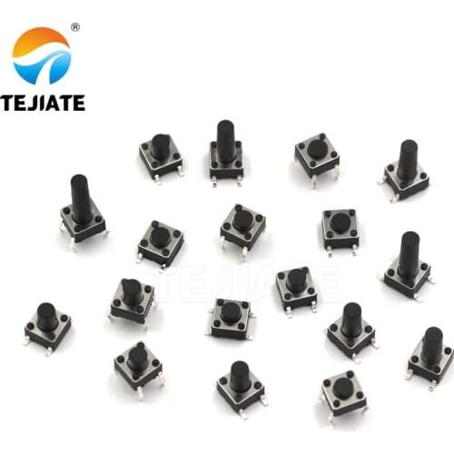 100PCS DIP Microswitch Tact Switch Press-button Switch Vertical Key Switch 6*6*4.3/4.5/5/6/7/7.5/8/9/10/11/12/13MM 4 Feet