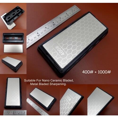 400/1000 Grit Diamond Grindstone Whetstone Cutter Knife Sharpening Sharper Tool Double-Sided - Edger Creaser Groover Skiver Awl
