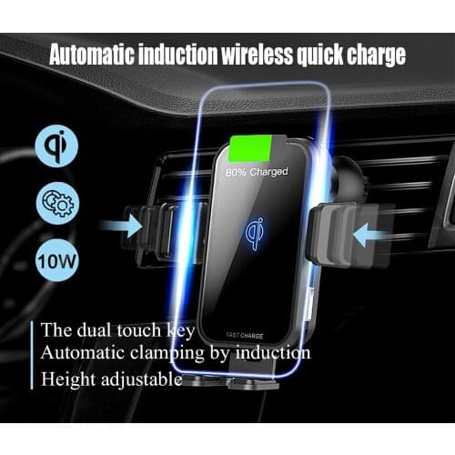10W Qi Wireless Car Charger Bracket Automatic Sensor Mount Fast Charging Car Phone Holder For iPhone X XS Max XR for Samsung