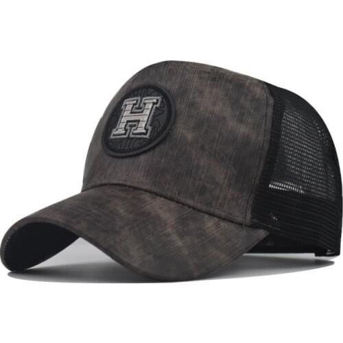 2021 High Quality H Embroidery Baseball Cap Mens Hip-hop Tide Hat Ladies Summer Breathable Mesh Cap Outdoor Sun Hat Trucker Hat