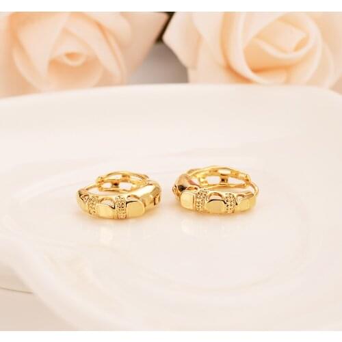 New Design big Hoop Earrings 22 K Fine Gold GF Twisted Earings For Women Girls Romantic punk party Jewelry Wedding Gift