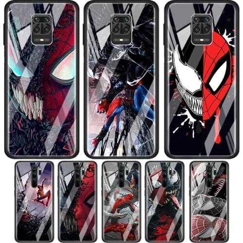 Spiderman And Venom Tempered Glass Cover For Xiaomi Redmi Note 10 10S 9 9T 9S 8T 8 9A 9C 8A 7 Pro Max Phone Case