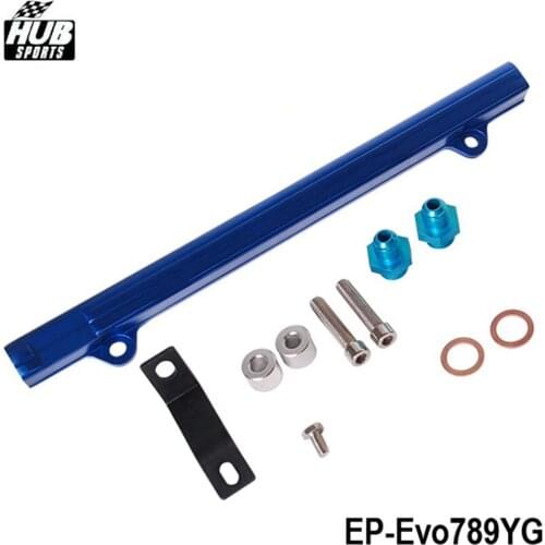 For Mitsubishi 4G63 EVO7/8/9 Top feed Injector Fuel Rail Turbo Kit Blue Aluminium Billet HQ Jdm HU-Evo789YG