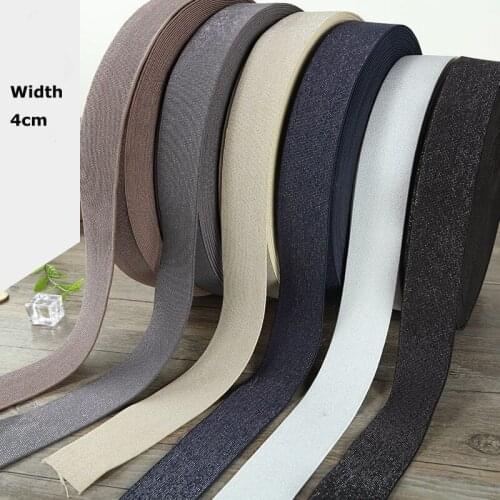 Double-sided Silver Silk 4CM Elastic Ribbon Underwear Belt Rubber Band Clothes Webbing Pants Trim Sewing Decoration Accessories
