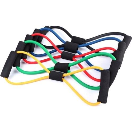 Yoga Gym Resistance Bands Exercise Fitness Equipment Pull Rope 8 Word Chest Expander Elastic Muscle Training Tubing Tension Rope