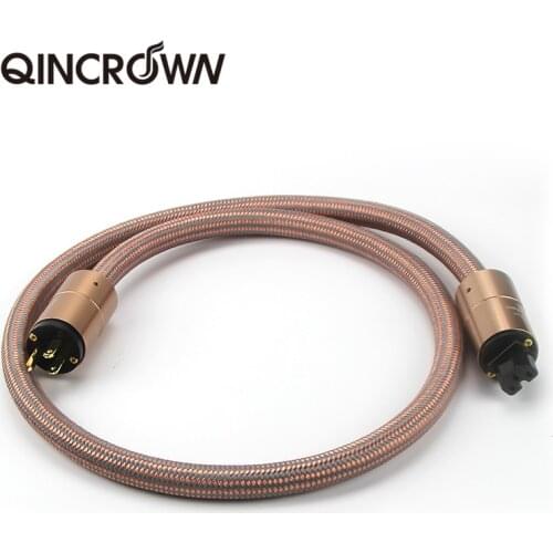 Hi-End Fever OFC Power Cable With Pure Copper Plated Gold Aluminium alloy Shell AC US EU IEC plug