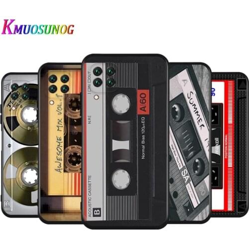 Classical Old Cassette for Huawei Nova 8SE 8 7 6 7SE 7i 6SE 5T 5E 5 5i 5Z 4E 4 3i 3E 3 Pro Black phone Case