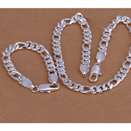 M925 Silver color wholesale export, male 10MM three one or two sets of geometric simplicity - suit S097 male design