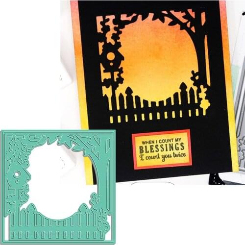 Wonderland Scene Square Pattern Metal Cutting Dies Square Scene Pattern Die Cuts For Card Making 2020