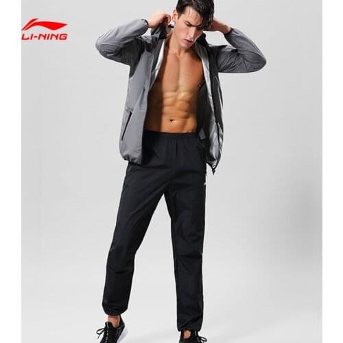 Li-Ning Men Sweat Suit Lose Weight Fitness Cardigan Sportswear Weight Loss Sweat Sauna Suit Exercise Gym Anti-Rip Trainning Suit
