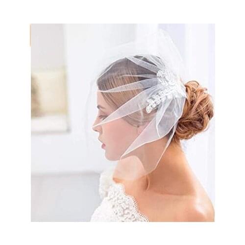 Brand New Zoestar Wedding Lace Birdcage with Comb Bridal Hair Accessories for Women (White)