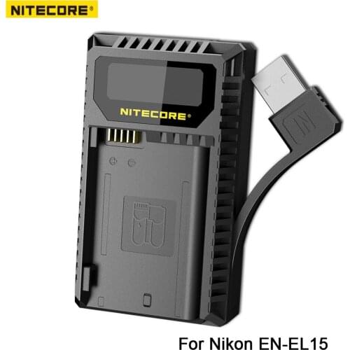 New Nitecore UNK2 Dual USB Charger For Nikon EN-EL15 Battery D500 D600 D610 D750 D800 D800E D810 D810A V1 1V1 D850 D7000 D7100