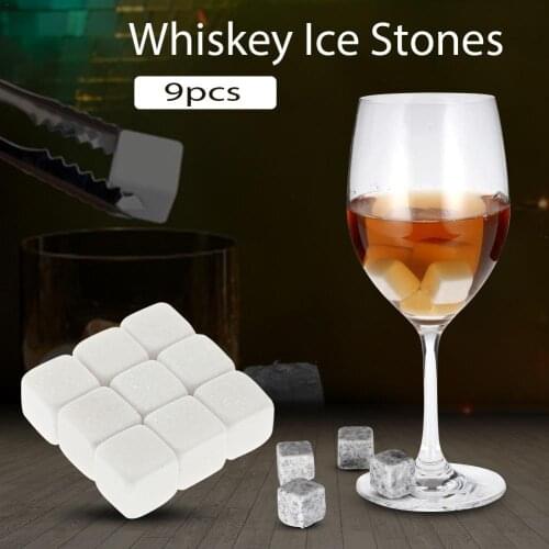 NEW 9PCS/ Set Beer Wine Whiskey Ice Cool Down Stones Cubes Coolers #BO