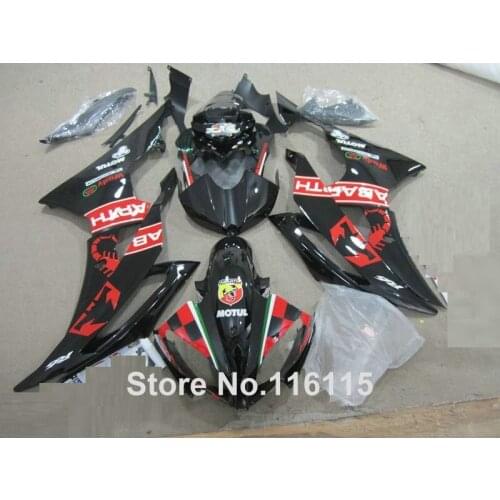 Bodywork fairings set for YAMAHA R6 2008 -2014 black red full fairing kit YZF R6 08 09 - 14 #2168 Full injection