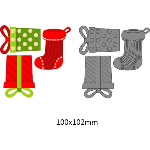 Christmas Gift Box Set Metal Cutting Dies Sock Stamps for DIY Handmake Paper Cut Scrapbooking Dies Christmas Present Set Stamps