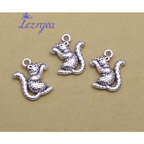 25pcs/lot--18x15mm, Squirrel cham,Antique silver plated Squirrel charms,DIY supplies,Jewelry accessories