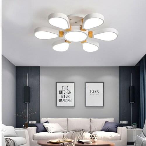 Modern Nordic grey LED ceiling lamp living room bedroom modern chandelier kitchen dining white lighting fixtures