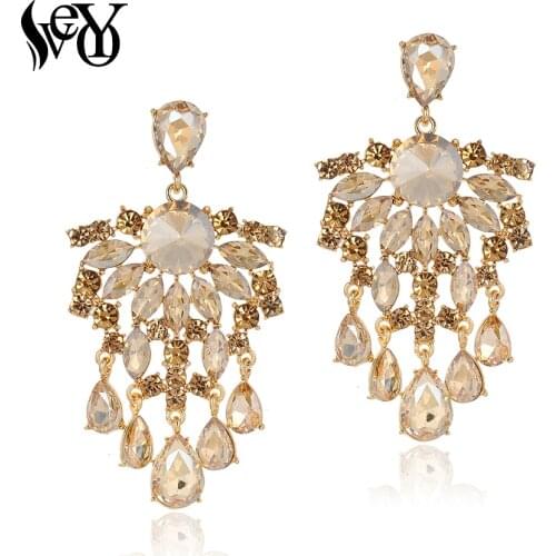 VEYO Luxury Tassels Crystal Drop Earring Vintage Rhinestone Earrings New Gift for Women Fashion Jewelry Wholesale