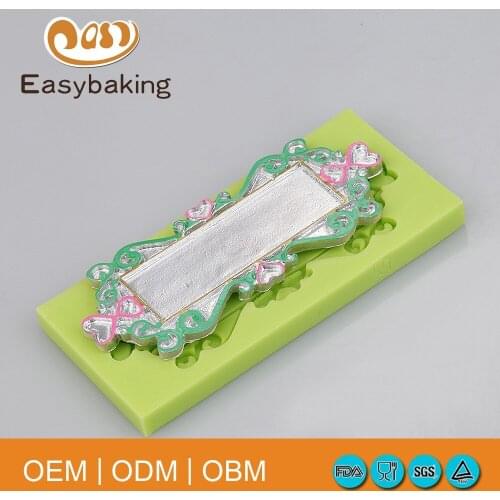 Silicone Mold Rectangle Flower Frame Mould for Fondant Cake Decoration DIY