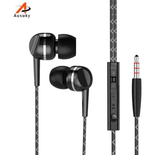 A Ausuky Stereo Earphone In Ear Wire Control With Mic 3.5mm In Balanced Bass Perfect For Phone MP3/MP4 -25