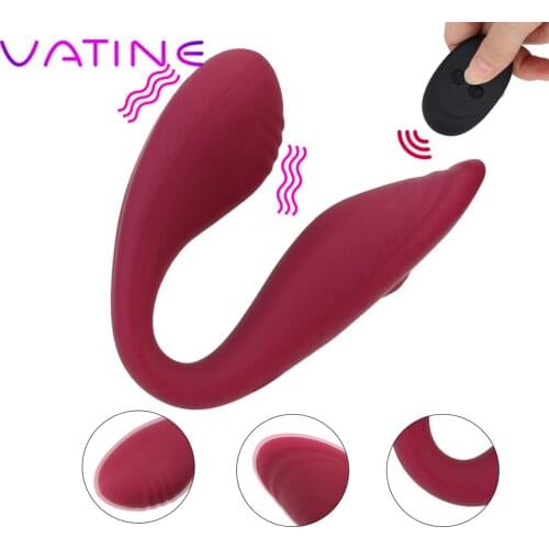 VATINE 10 Frequency U Shape Bendable Double Vibrators Vaginal Clitoris Stimulator Sex Toy For Woman Couple