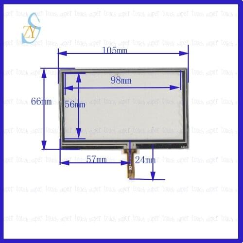 ZhiYuSun5PCS/Lot 105mm*66mm New 4.3 inch 4 lines Touch Screen 105*66 this is compatible touch for GPS car MP5 MP4