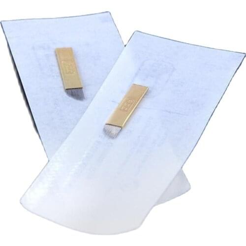 100 pcs/pack Top medical steel 0.25 mm Microblading Needles Tattoo Permanent Makeup Manual Eyebrow Blades 12 Pin/14 Pin