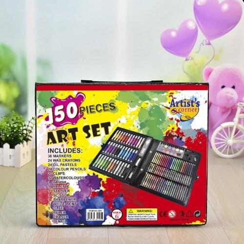 150pcs Childrens Drawing Tools Gift Box Brush Watercolor Pen Set Special Stationery DIY Gift